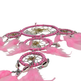 NNEDSZ DREAM CATCHER Ornament Beads Beautiful with Natural Feathers 45cm  - Pink