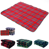 NNEDSZ Picnic Rug Mat Blanket Outdoor Camping Waterproof Throw Travel Fleece Plaid - Assorted
