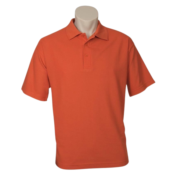 NNEDSZ Mens Polo Top Shirt Plain Casual Short Sleeve Pique Knit UPF T-Shirt - Orange - 5XL