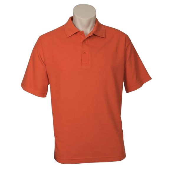 NNEDSZ Mens Polo Top Shirt Plain Casual Short Sleeve Pique Knit UPF T-Shirt - Orange - L