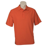 NNEDSZ Mens Polo Top Shirt Plain Casual Short Sleeve Pique Knit UPF T-Shirt - Orange - L