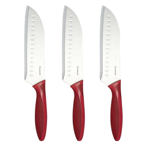 NNEDSZ 3pc Set 17.5cm Culinare Santoku Knife Chef Cutlery Stainless Steel Kitchen Cutting