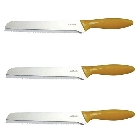 NNEDSZ 3Pc Set 20.5cm Culinare Bread Knife Stainless Steel Kitchen Chef with Cover