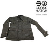 NNEDSZ Crosshatch Mens Vinyl Quilted Jacket Warm Winter Joseph Style - Black - Medium
