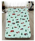NNEDSZ Queen Luxury 100% Cotton Flannelette Fitted Bed Sheet Flannel -  Trees/Caravan