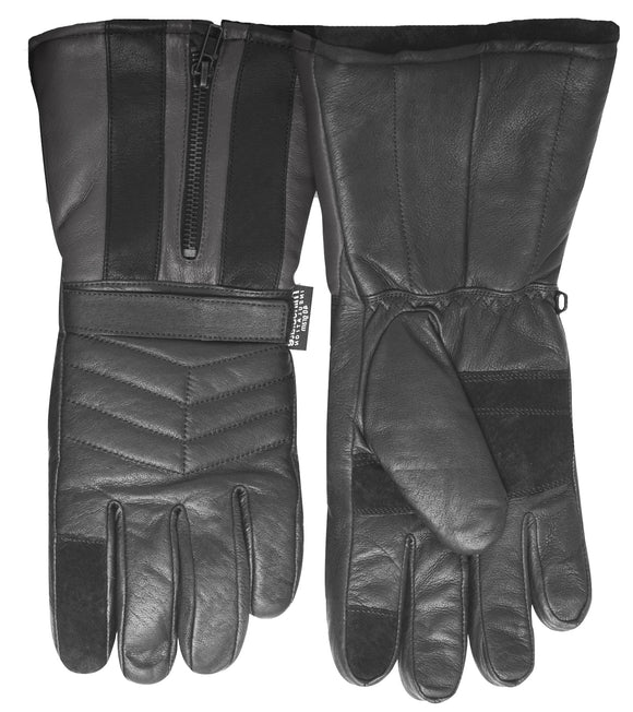NNEDSZ 3M Winter Motorbike Bike Waterproof Gloves Leather Motor Bicycle Motorcycle - Black - L