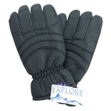 NNEDSZ Mens Thermal Ski Gloves Waterproof Warm Winter Snow Insulation Plain - Black - S/M