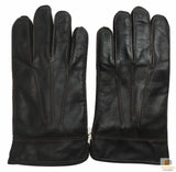 NNEDSZ DENTS Sheepskin Leather Gloves with Detail Mens Warm Winter ML8043 - Brown - Small