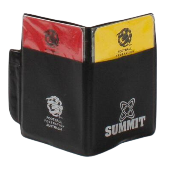NNEDSZ FFA Soccer Referee Cards Wallet Football Australia Endorsed Yellow Red Umpire
