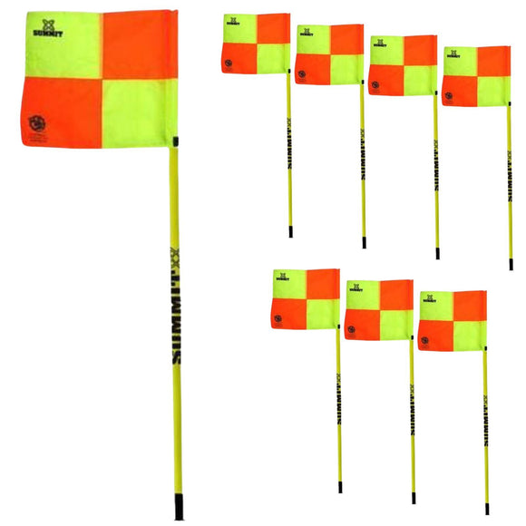 NNEDSZ Soccer Corner Flag 150cm x 2.5cm FFA Approved Football  - Pack of 8 w Removable Spike
