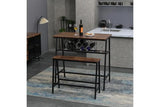 NNEDSZ Viviendo Dining Table, Bar Table with Wine Storage Rack - Industrial Style