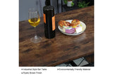 NNEDSZ Viviendo Dining Table, Bar Table with Wine Storage Rack - Industrial Style