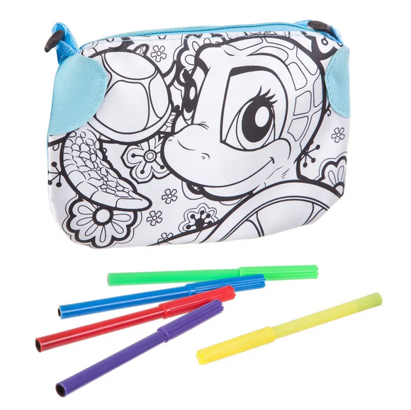 NNEDSZ DIY Funbox Colour-In Pencil Case with 4 Markers