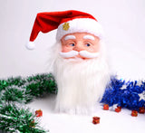 NNEDSZ Singing Moving Eyes And Beard Shaking Hat Music Santa Claus Xmas Christmas Decor