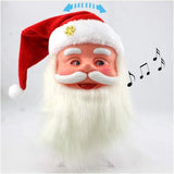 NNEDSZ Singing Moving Eyes And Beard Shaking Hat Music Santa Claus Xmas Christmas Decor