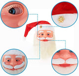 NNEDSZ Singing Moving Eyes And Beard Shaking Hat Music Santa Claus Xmas Christmas Decor