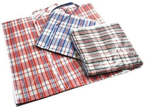 NNEDSZ 10x Large Stripe Bag Packing Storage Strip Zip Shopping Travel Check House Moving 65cm x 60cm x 25cm