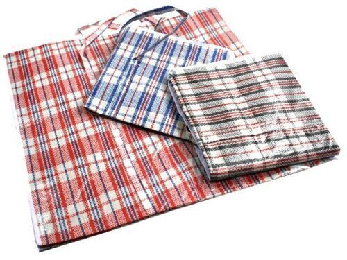 NNEDSZ 1x Large Stripe Bag Packing Storage Strip Zip Shopping Travel Check House Moving 65cm x 60cm x 25cm