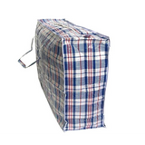 NNEDSZ 1x Large Stripe Bag Packing Storage Strip Zip Shopping Travel Check House Moving 65cm x 60cm x 25cm