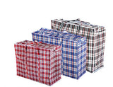 NNEDSZ 1x Large Stripe Bag Packing Storage Strip Zip Shopping Travel Check House Moving 65cm x 60cm x 25cm