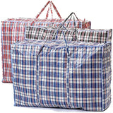NNEDSZ 48x Large Stripe Bag Packing Storage Strip Zip Shopping Travel Check House Moving 90cm x 78cm x 25cm
