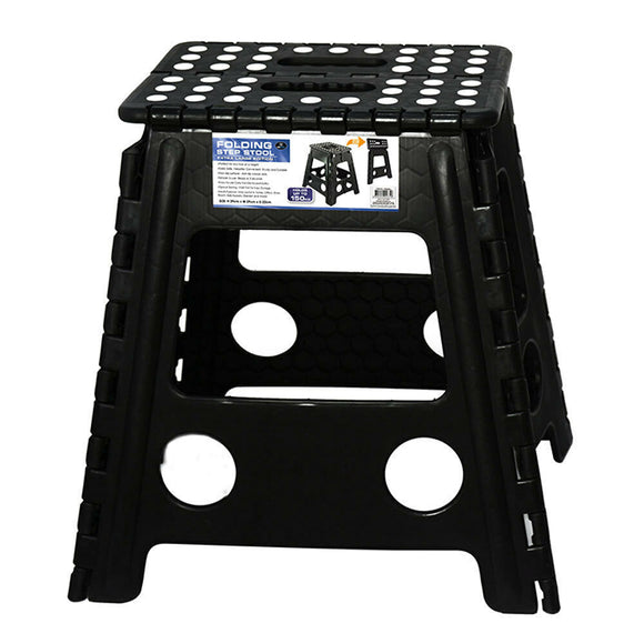 NNEDSZ 39cm Plastic Folding Step Stool Portable Chair Flat Indoor/Outdoor Home - Black