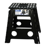 NNEDSZ 39cm Plastic Folding Step Stool Portable Chair Flat Indoor/Outdoor Home - Black