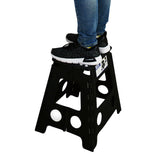 NNEDSZ 39cm Plastic Folding Step Stool Portable Chair Flat Indoor/Outdoor Home - Black