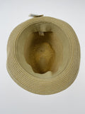 NNEDSZ Dents Mens Straw Hat Toyo Trilby Fedora Summer Sun Stingy Brim  - Natural/Brown - S/M