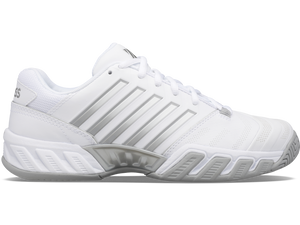 NNEDSZ K-Swiss Womens Bigshot 4 AC Tennis Shoes - White/Silver - US 9.5