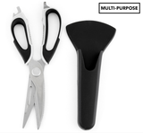 NNEDSZ 7 in 1 Multi Purpose Kitchen Super Scissors w/ Magnetic Case for Meat Nuts