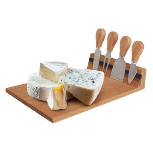 NNEDSZ Bamboo Cheese Board and Knife Set