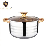 NNEDSZ Kaisa Villa 5.8 Litre Casserole Pot Stainless Steel Induction Cooking Stock Stew