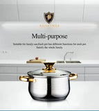 NNEDSZ Kaisa Villa 5.8 Litre Casserole Pot Stainless Steel Induction Cooking Stock Stew