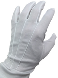 NNEDSZ Deluxe Short White Stripe Satin Gloves Magician Driving Wedding Glove One Size