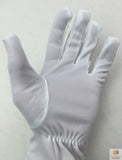 NNEDSZ Deluxe Short White Stripe Satin Gloves Magician Driving Wedding Glove One Size