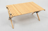 NNEDSZ Folding Camping Table Bamboo Roll Up Portable Outdoor Picnic BBQ Desk Beach