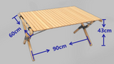 NNEDSZ Folding Camping Table Bamboo Roll Up Portable Outdoor Picnic BBQ Desk Beach