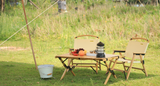 NNEDSZ Folding Camping Table Bamboo Roll Up Portable Outdoor Picnic BBQ Desk Beach