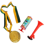 NNEDSZ 1st Gold Medal Winner + Air Horn Party Set School Sports Day Olympics Ribbon