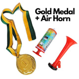 NNEDSZ 1st Gold Medal Winner + Air Horn Party Set School Sports Day Olympics Ribbon
