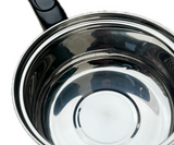 NNEDSZ 14cm Stainless Steel Milk Pot with Glass Lid Coffee Warmer w Handle