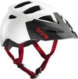 NNEDSZ Bern Mens Morrison Cycling Bike Helmet w/ Hard Visor - Satin White w/Black - 2XL/3XL