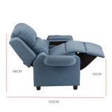 NNEDSZ Erika Blue Kids Recliner Sofa Chair Blue Lounge Couch Armchair Childrens