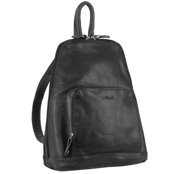 NNEDSZ Milleni Genuine Italian Leather Soft Nappa Leather Backpack Travel Bag - Black