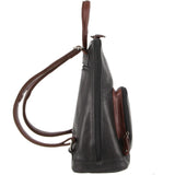 NNEDSZ Milleni Womens Bag Italian Leather Soft Nappa Leather Backpack Travel - Black/Chestnut