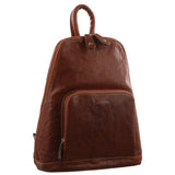 NNEDSZ Milleni Womens Bag Italian Leather Soft Nappa Leather Backpack Travel - Chestnut