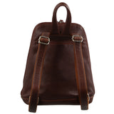 NNEDSZ Milleni Womens Bag Italian Leather Soft Nappa Leather Backpack Travel - Chestnut