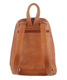 NNEDSZ Milleni Genuine Italian Leather Soft Nappa Leather Backpack Bag Travel - Cognac