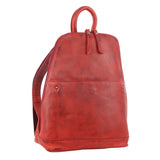 NNEDSZ Milleni Genuine Italian Leather Soft Leather Backpack Travel Bag - Red